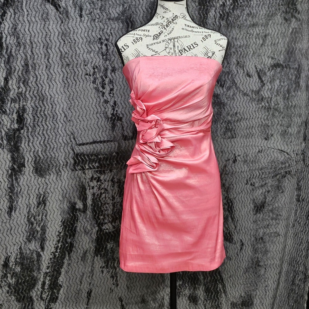 Vtg Jessica McClintock for Gunne Sax Bodycon Dress 9 Strapless Prom Cocktail
